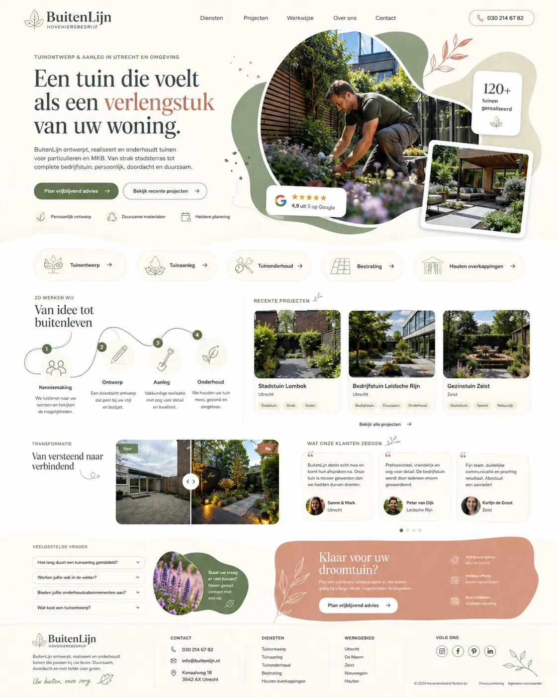 Website-ontwerp voor een hoveniersbedrijf uit het MagisData portfolio